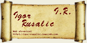 Igor Rusalić vizit kartica